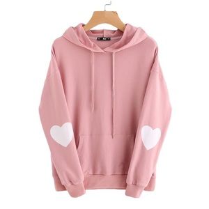 Heart elbow pink hoodie NWT